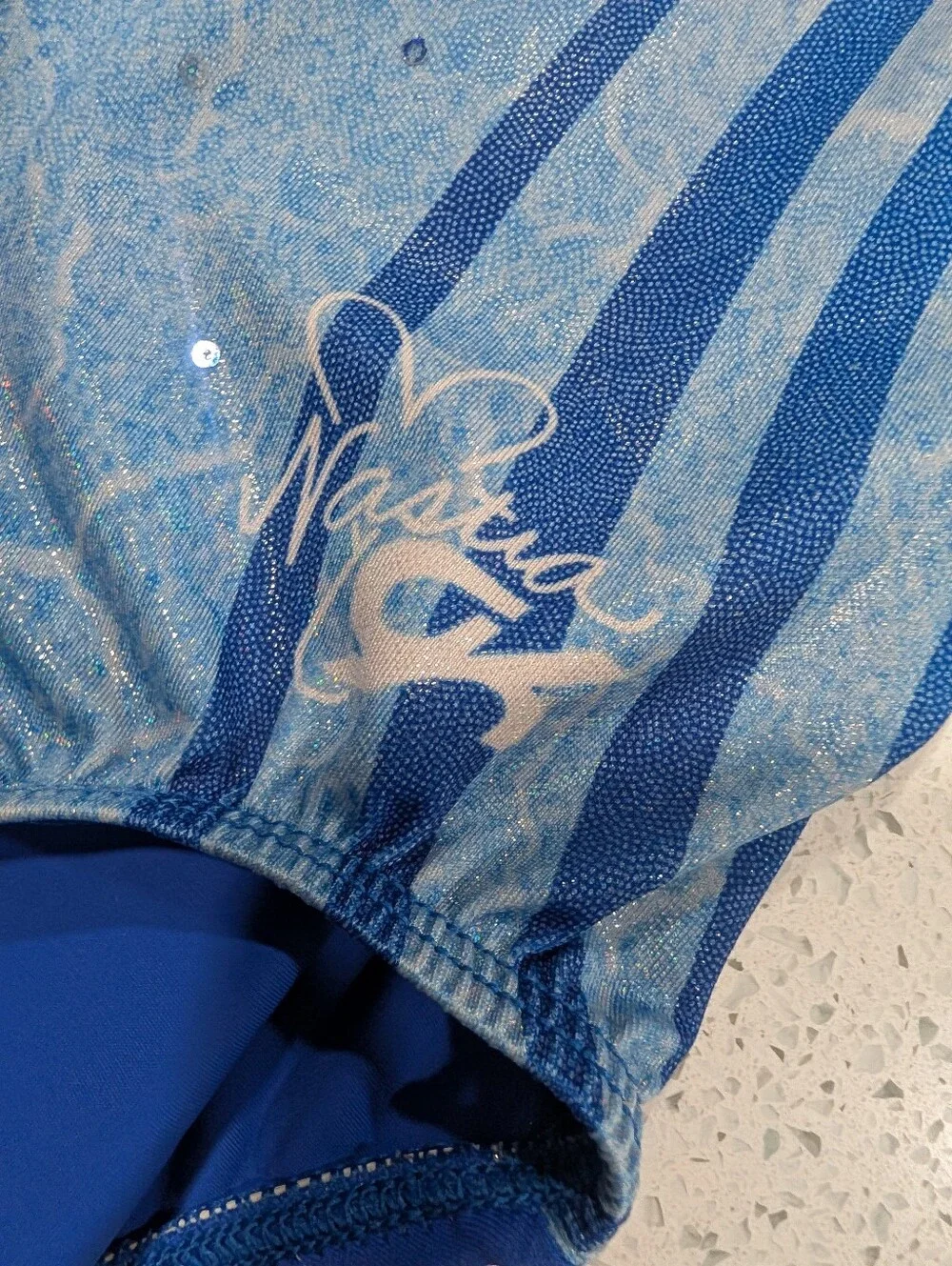 NASTIA LIUKIN Olympic GK Elite Gymnastics Dance Leotard CM Medium mystique Blue